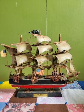 Vintage Wooden Ship Model 1846 Sea Witch Clipper Needs Restoration